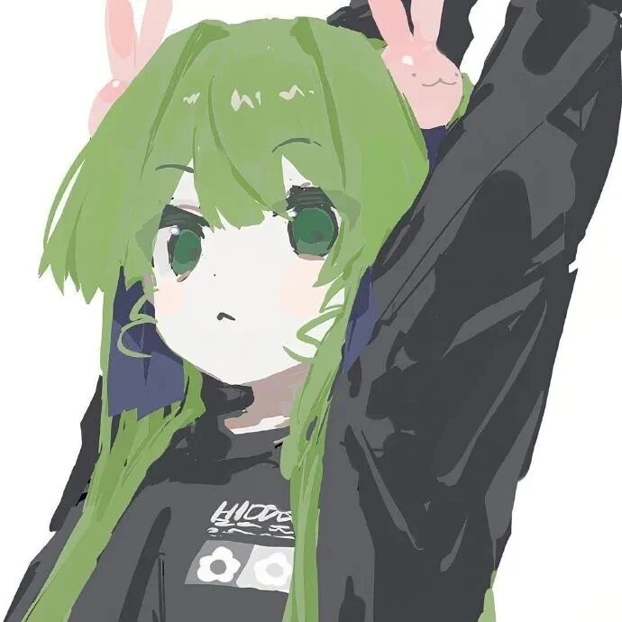 绿色呆萌动漫头像女