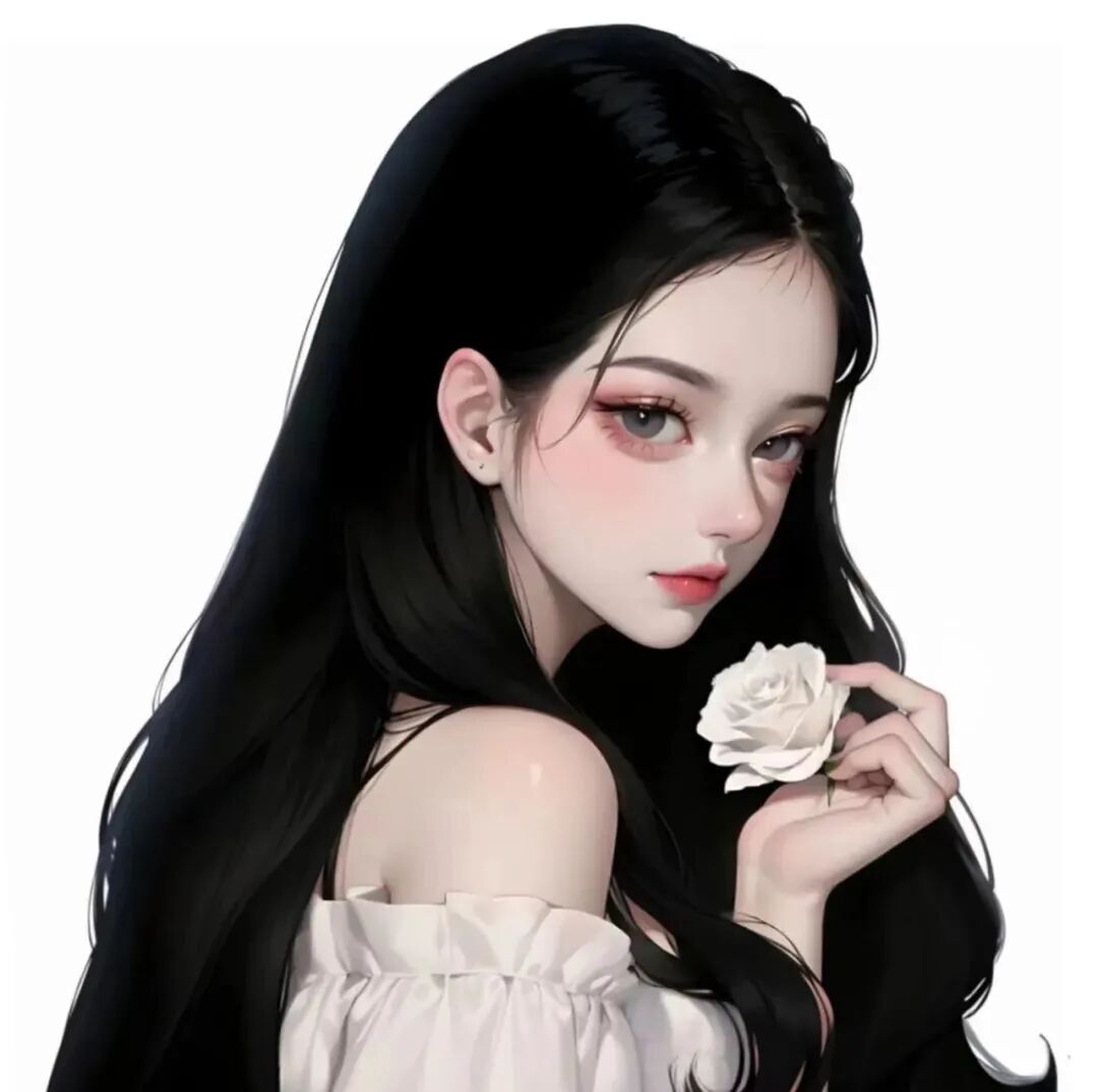 写实鲜花手绘动漫头像女