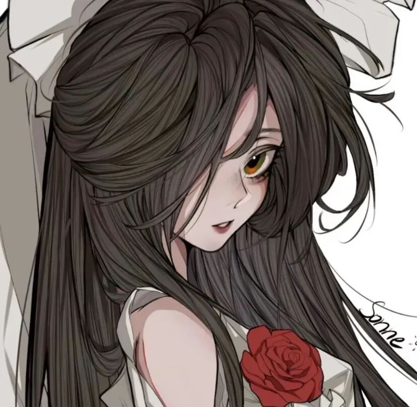个性高冷鲜花手绘动漫头像女