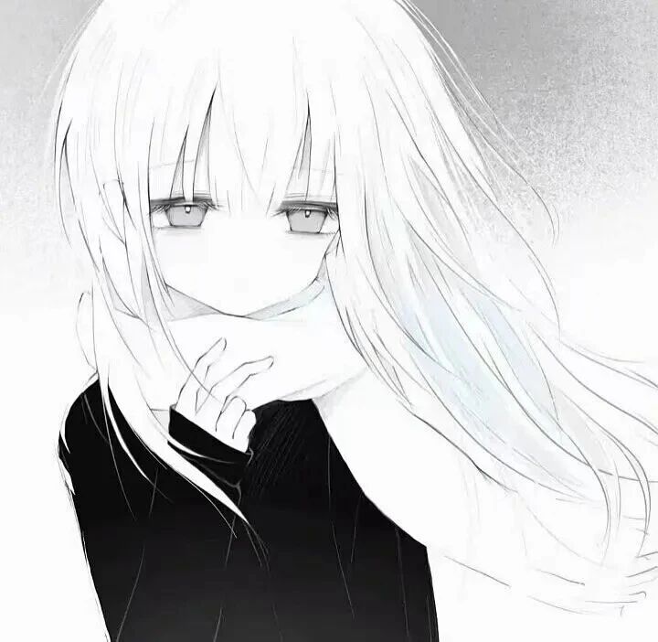 黑白动漫头像女