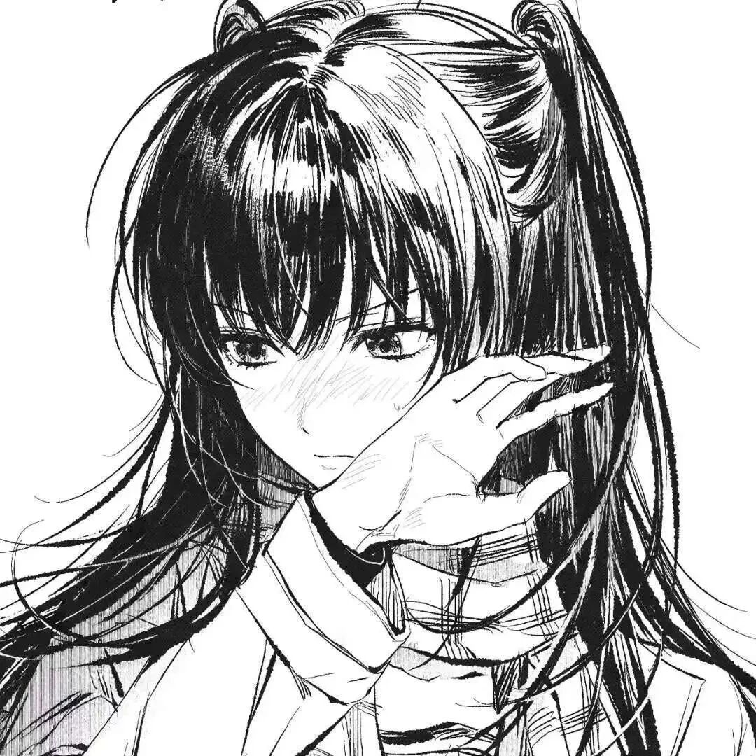 黑白动漫头像女