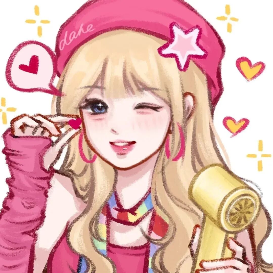caishsirenjiemei手绘四人闺蜜头像动漫闺蜜头像