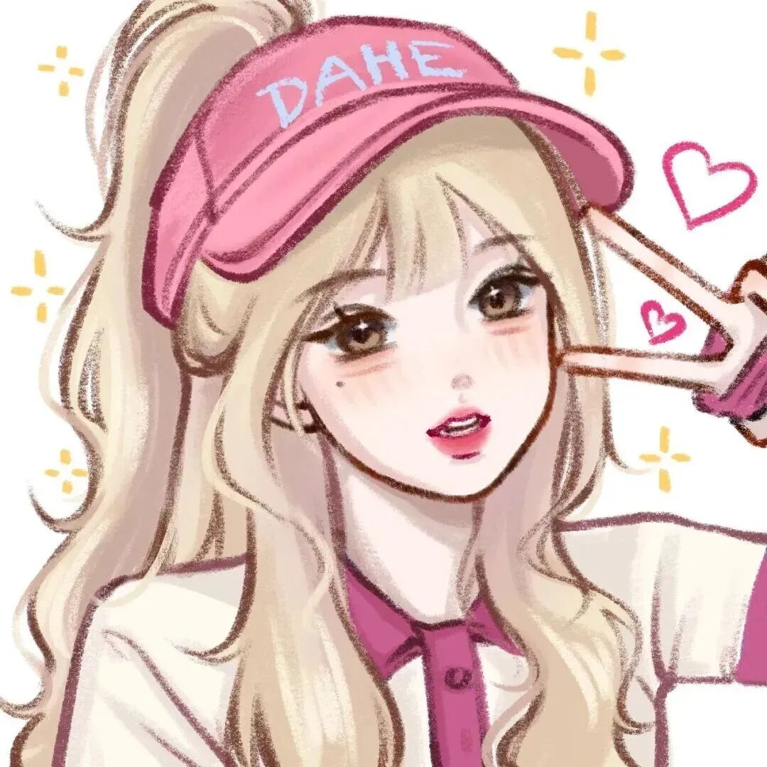 caishsirenjiemei手绘四人闺蜜头像动漫闺蜜头像