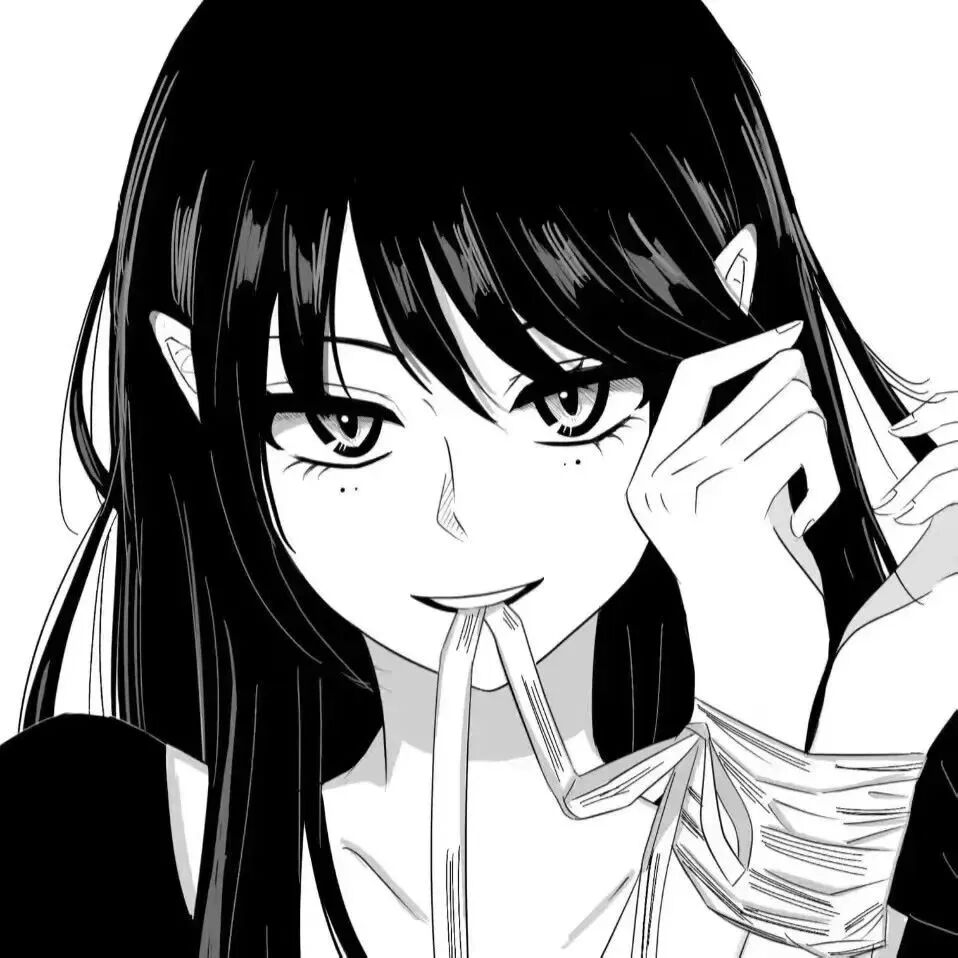 黑白动漫头像女