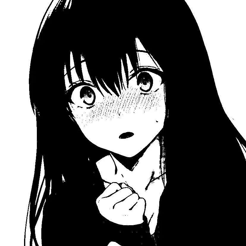 黑白动漫头像女