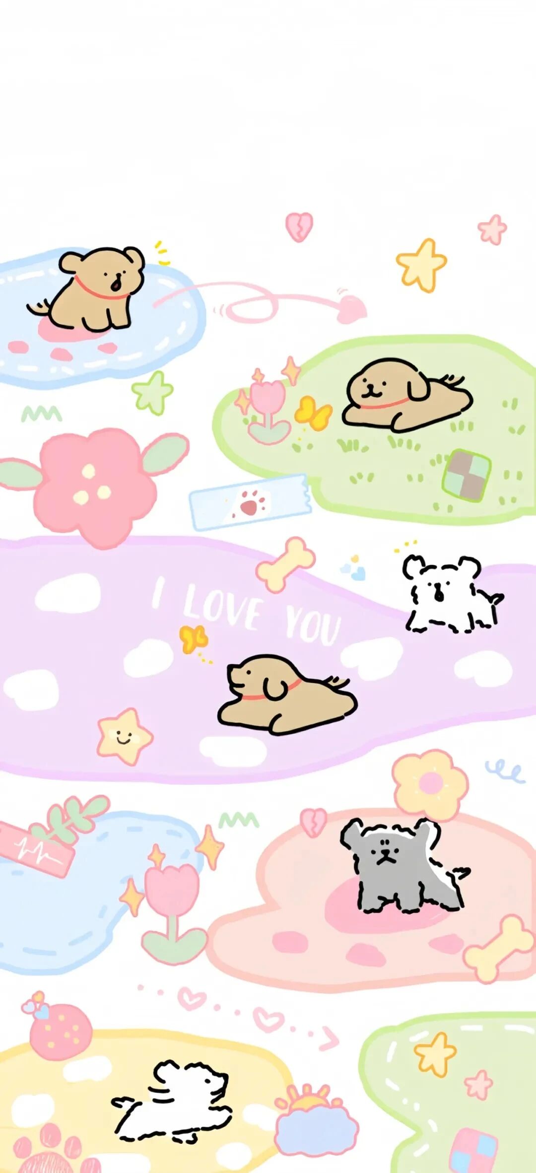 可爱小狗狗插画壁纸套图