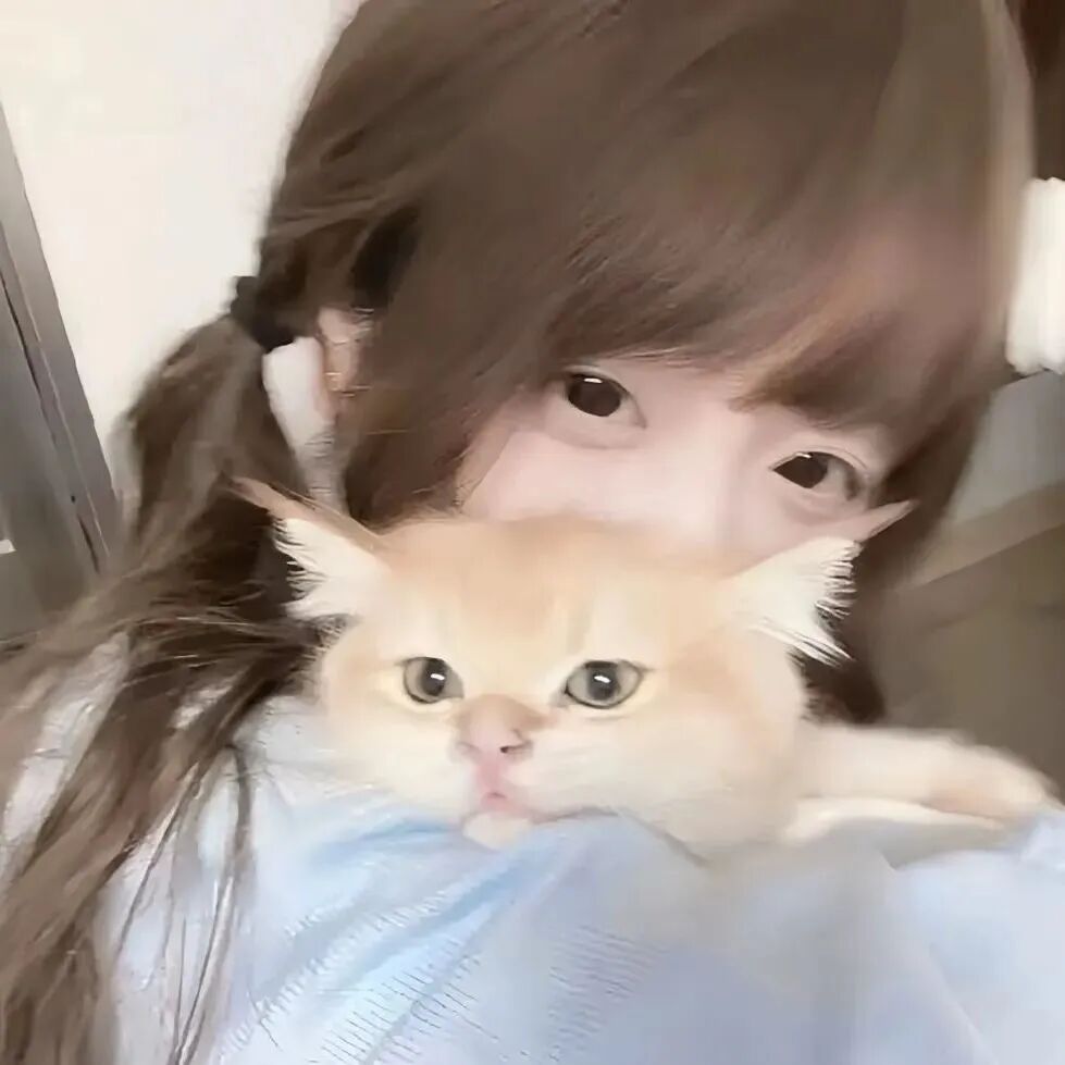 nhyqxiliankechuhainuo抱着猫咪单人真人情侣头像