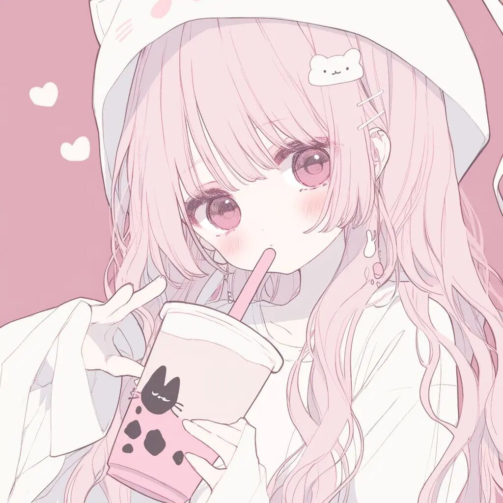 喝奶茶呆萌动漫头像女