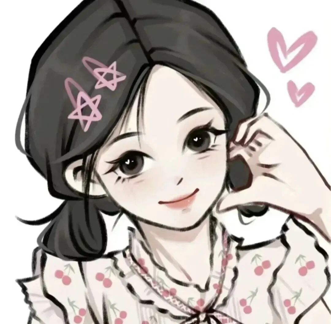 比心甜妹手绘动漫头像女