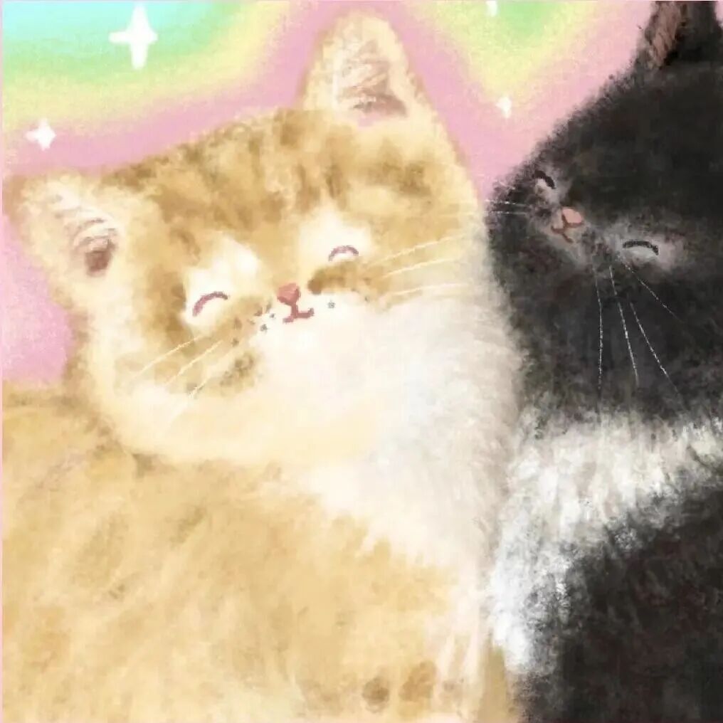 mnbydbqrabgzhouyu可爱猫咪插画情侣头像