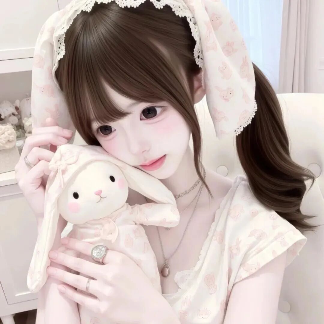 抱着玩偶少萝女生头像