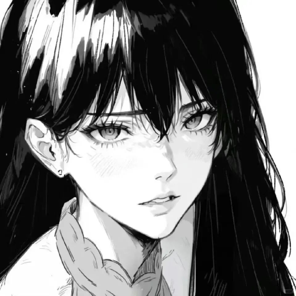 黑白动漫头像女