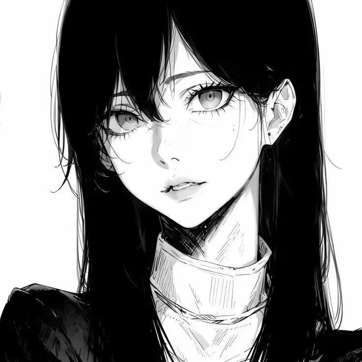 黑白动漫头像女