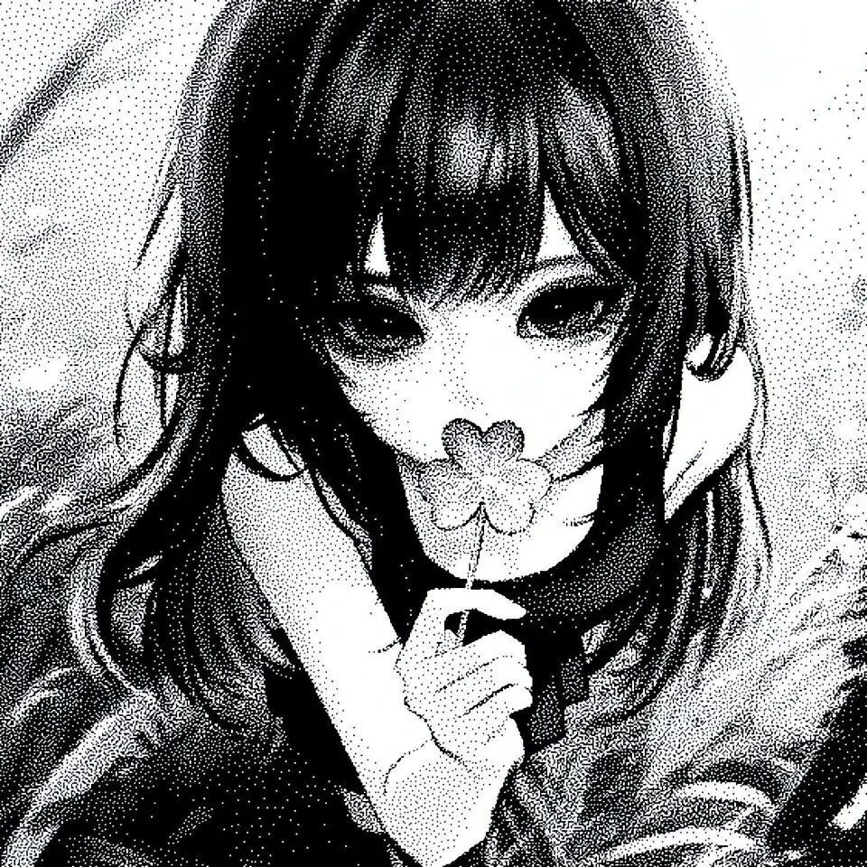 黑白动漫头像女