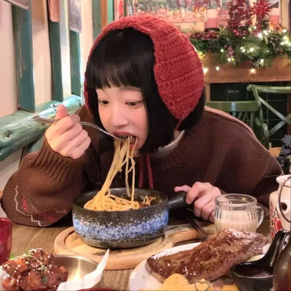 吃饭甜妹女生头像