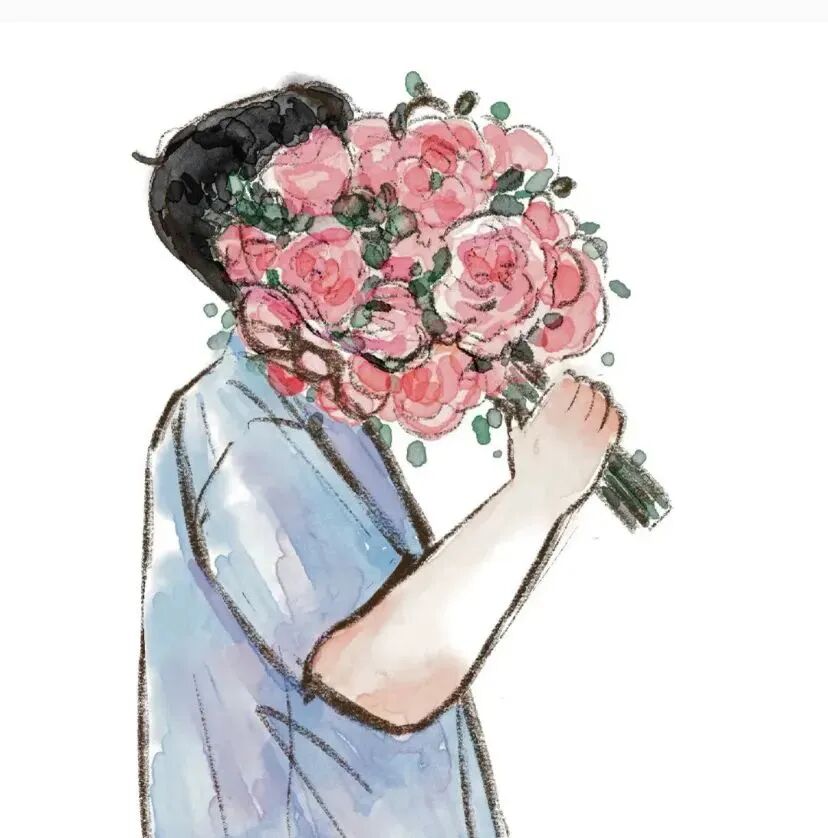 asizilaopozider鲜花手绘动漫情侣头像
