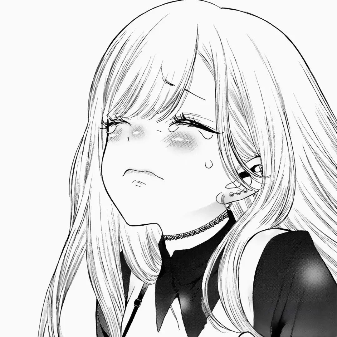 伤感黑白动漫头像女