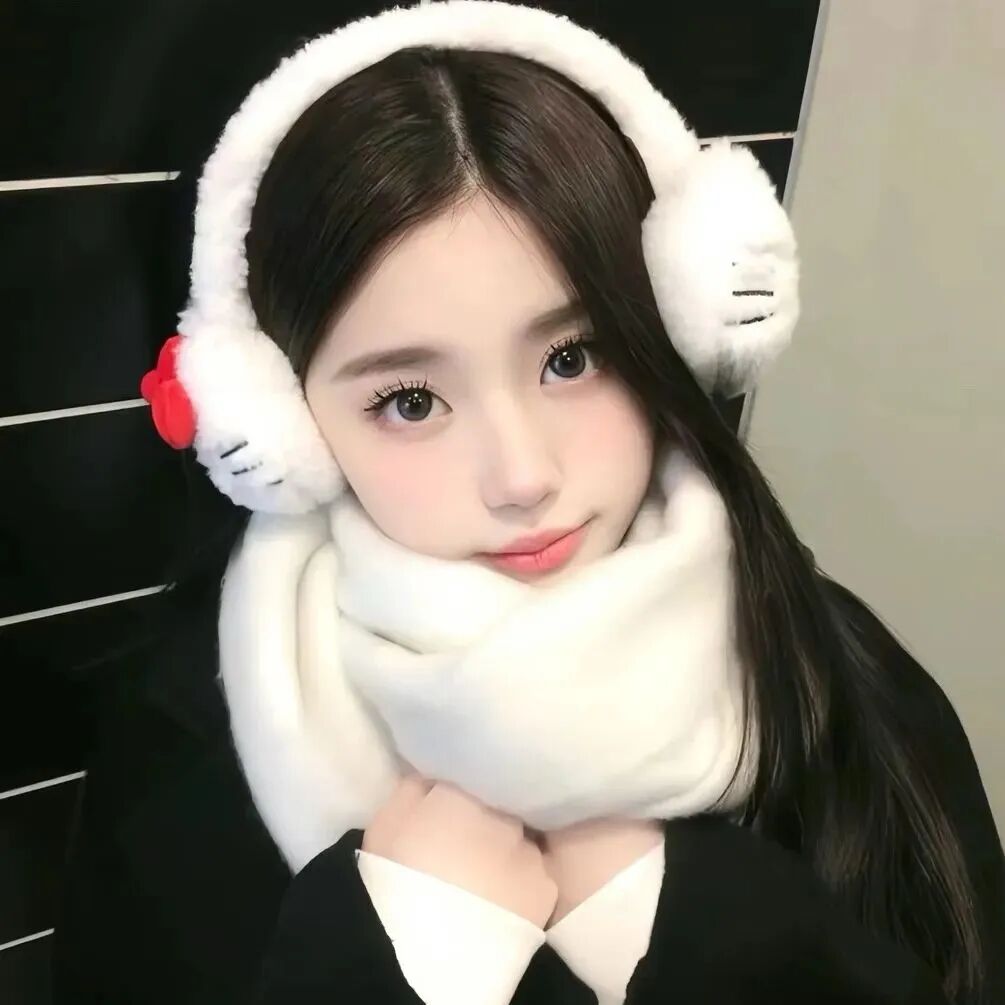 戴耳机温柔女生头像