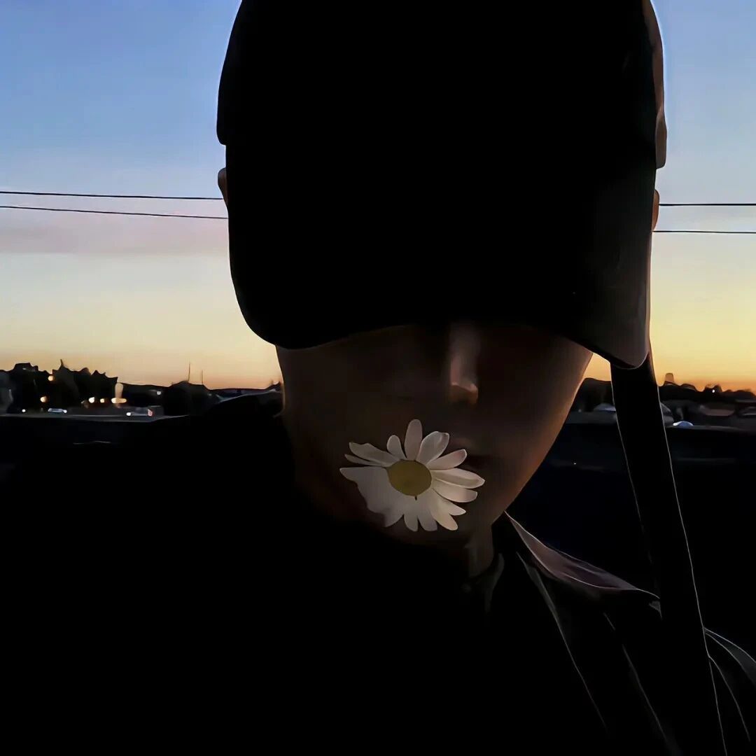 叼着花氛围感男生头像