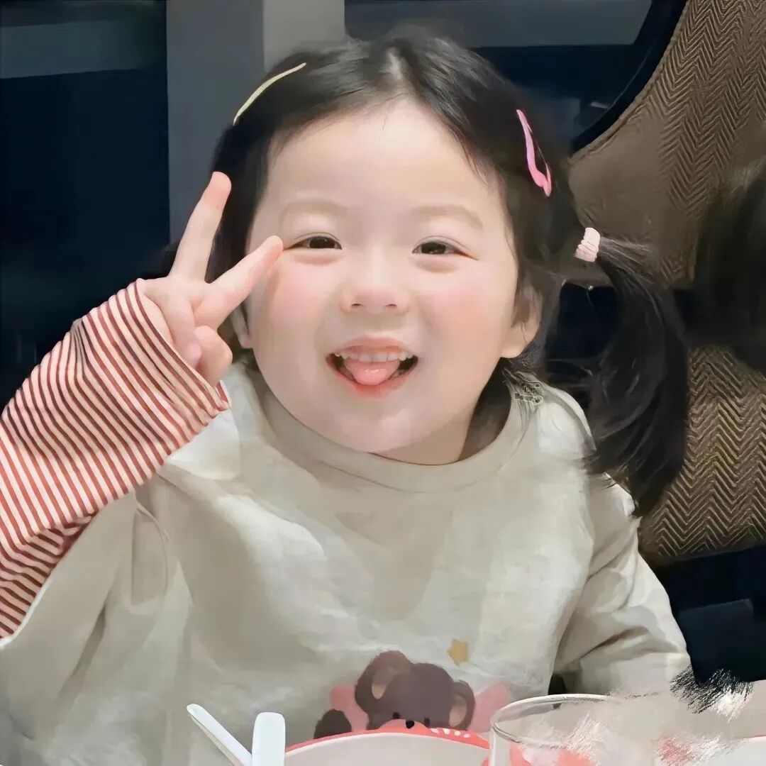剪刀手丸子妹小女孩萌娃头像
