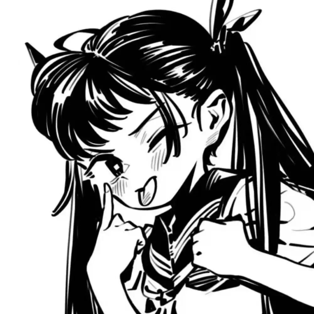黑白动漫头像女