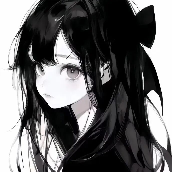 黑白动漫头像女