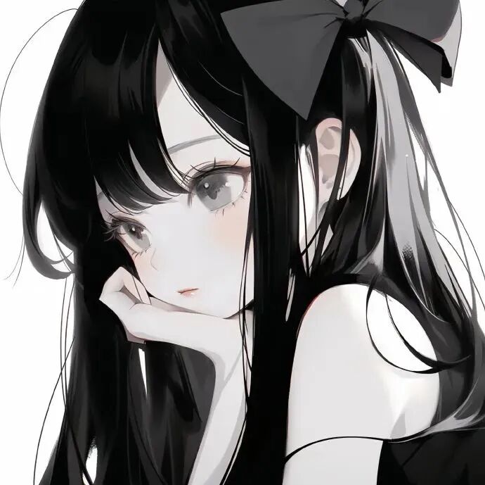 黑白动漫头像女