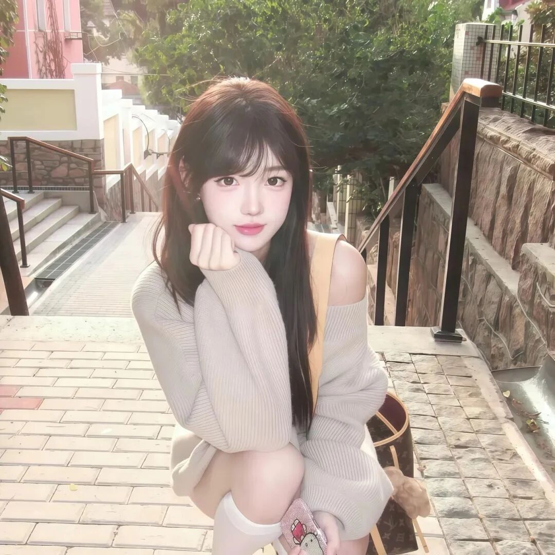 蹲着甜妹女生头像