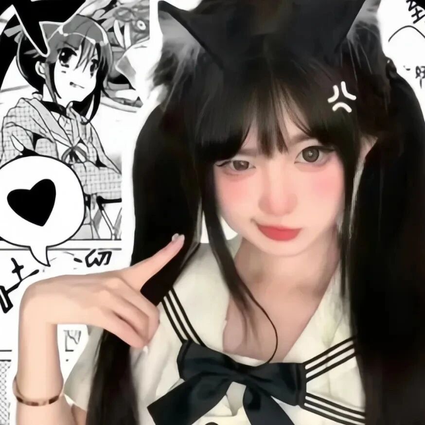jk制服漫画背景个性女生头像