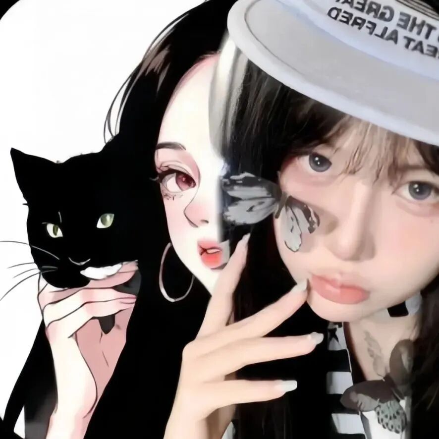 漫画背景个性女生头像