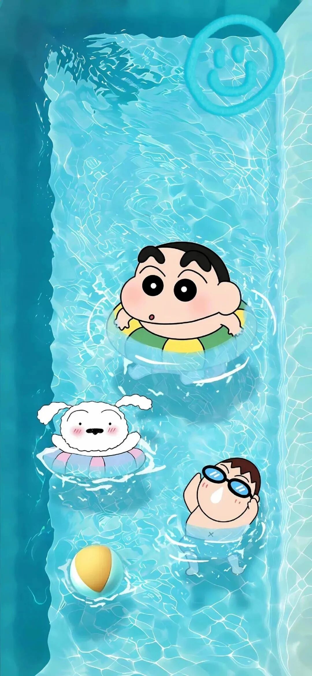 游泳可爱蜡笔小新卡通壁纸