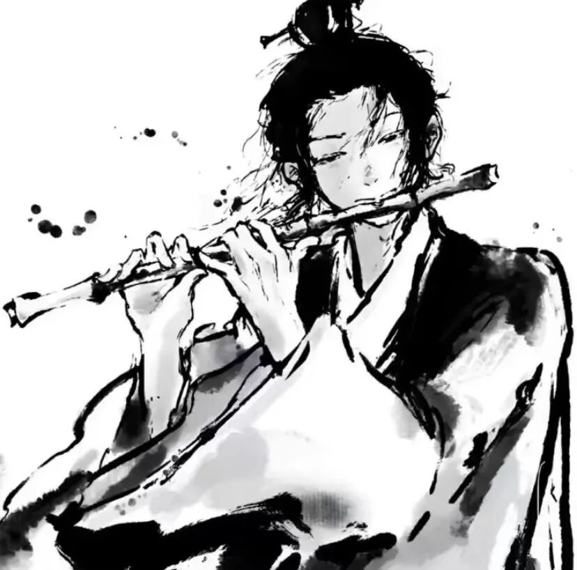 黑白水墨风古风头像男