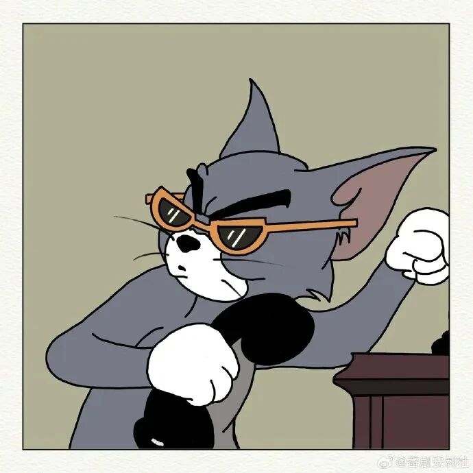 墨镜可爱猫和老鼠卡通头像