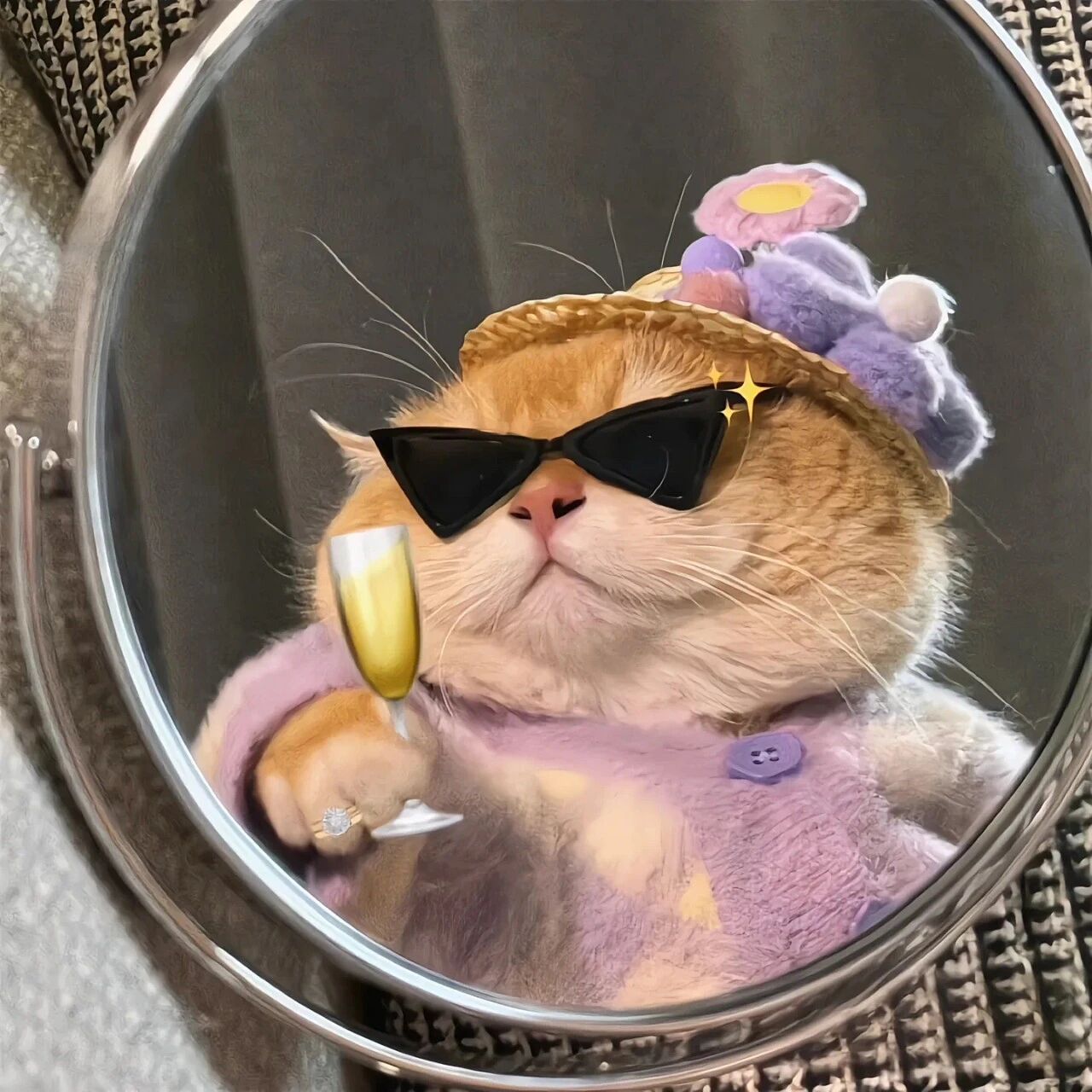 可爱墨镜猫咪萌宠头像
