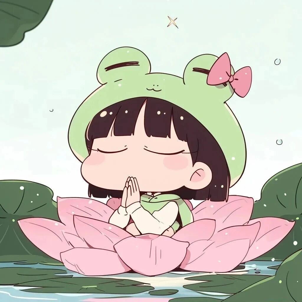 qingheyewadazi可爱青蛙佛系六人闺蜜头像卡通闺蜜头像