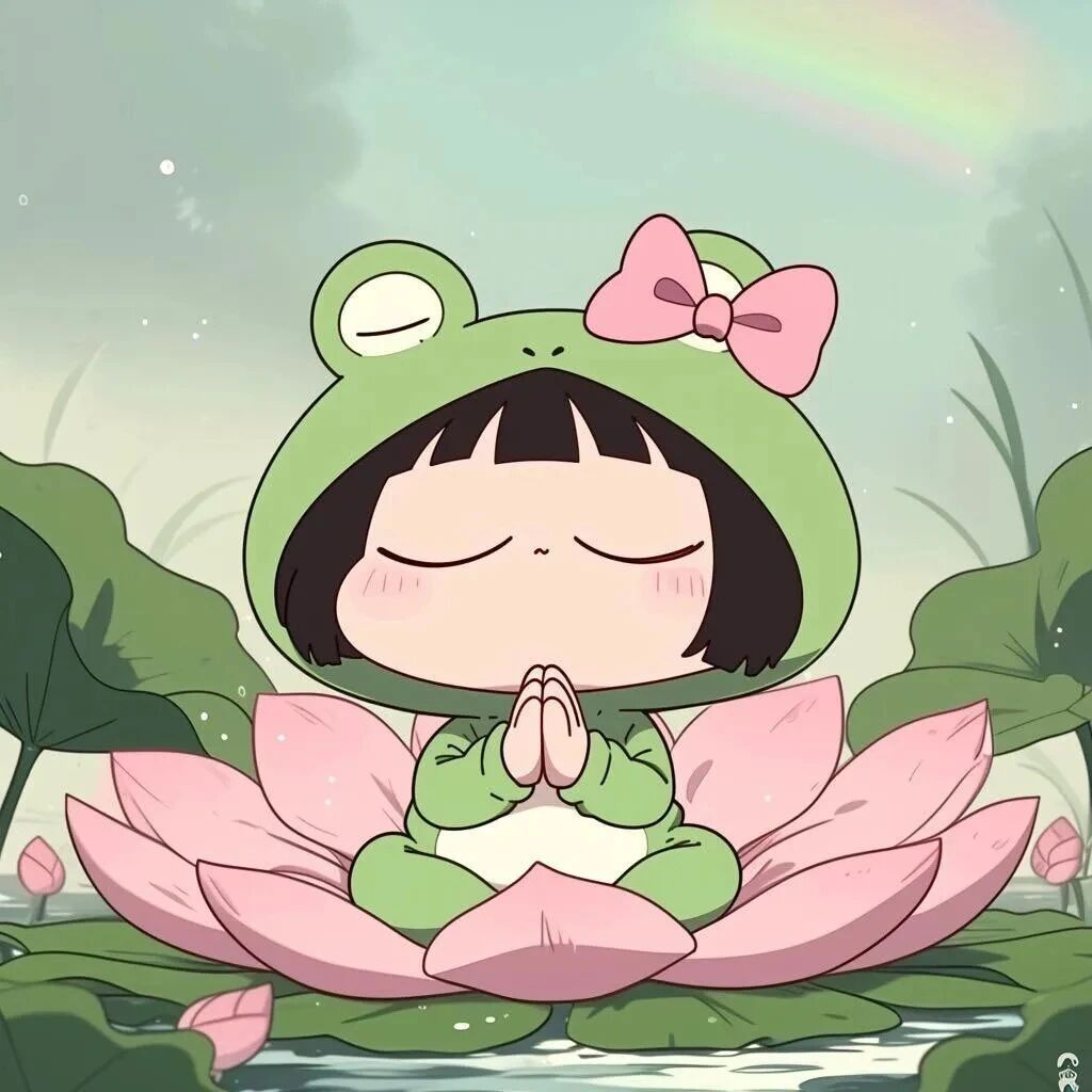 qingheyewadazi可爱青蛙佛系六人闺蜜头像卡通闺蜜头像