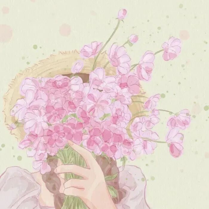 njdipingjingduiliya鲜花插画情侣头像