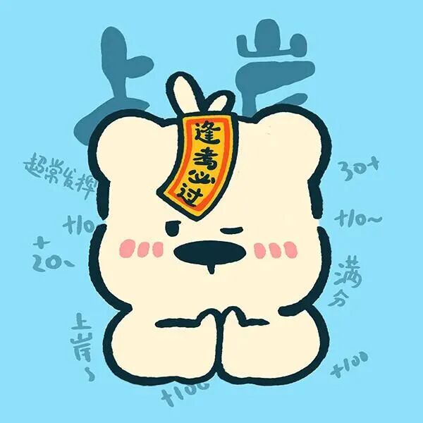 可爱考试好运文字卡通头像