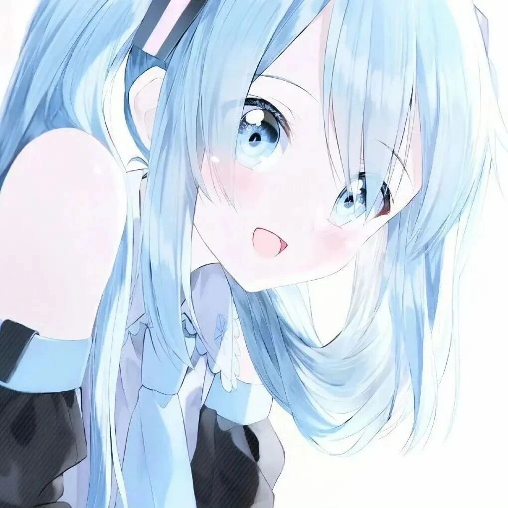 蓝色系温柔动漫头像女