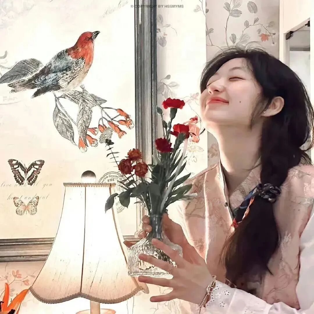 温柔侧脸女生头像
