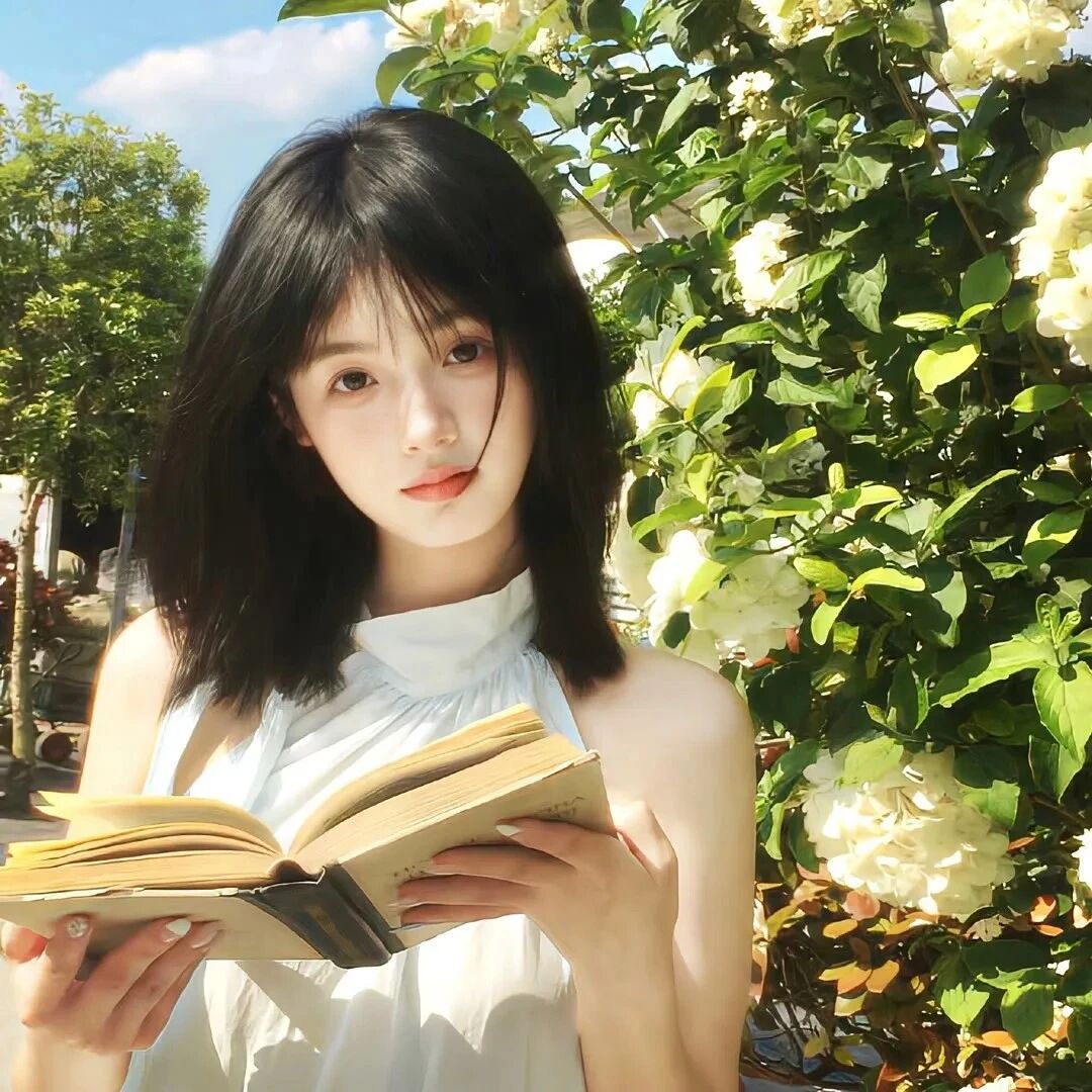 看书温柔女生头像