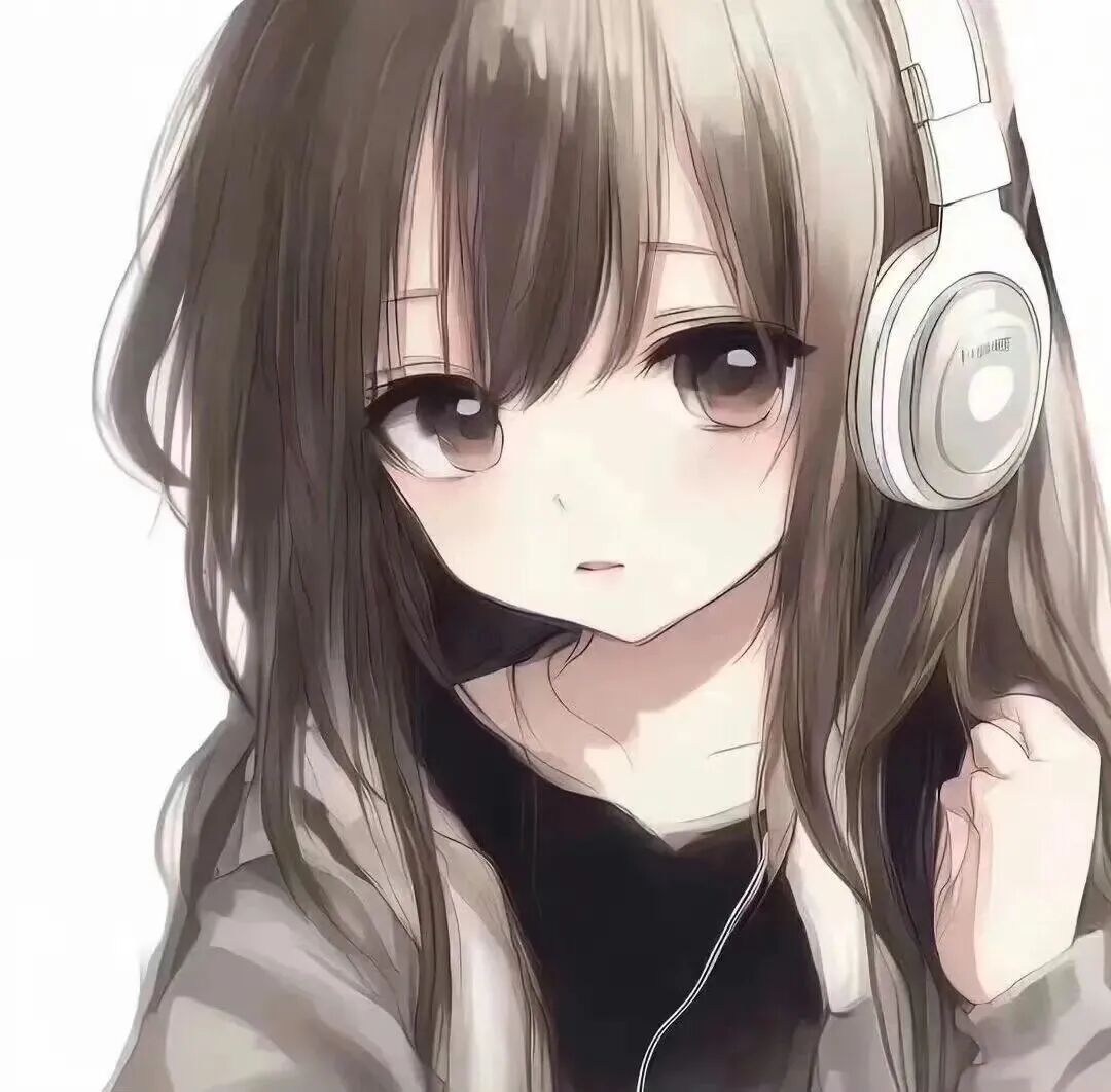 戴耳机个性动漫头像女