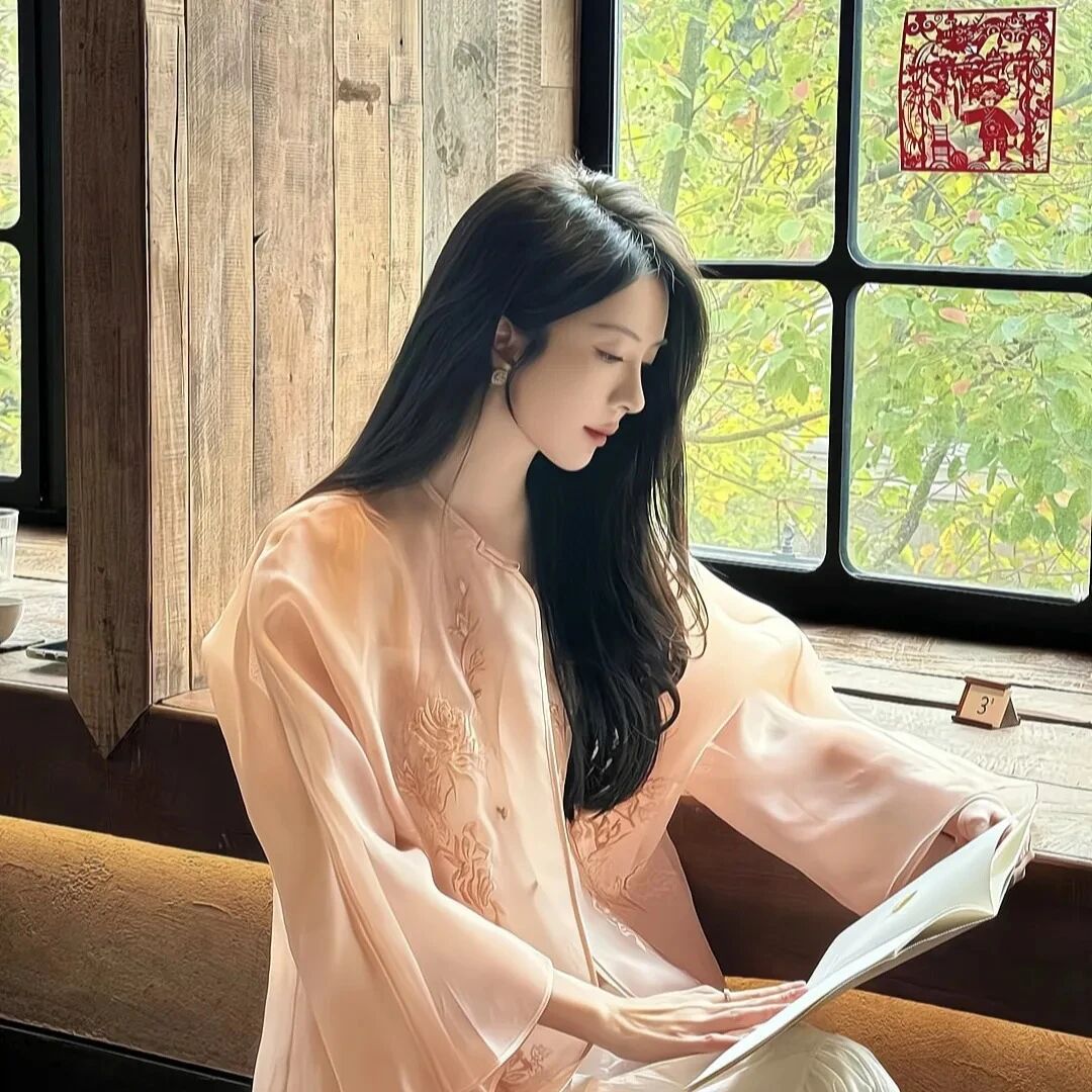 新中式温柔侧脸女生头像