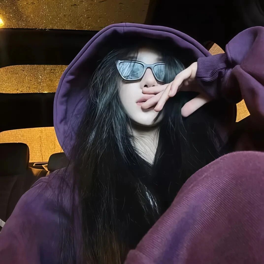 紫色系墨镜个性女生头像