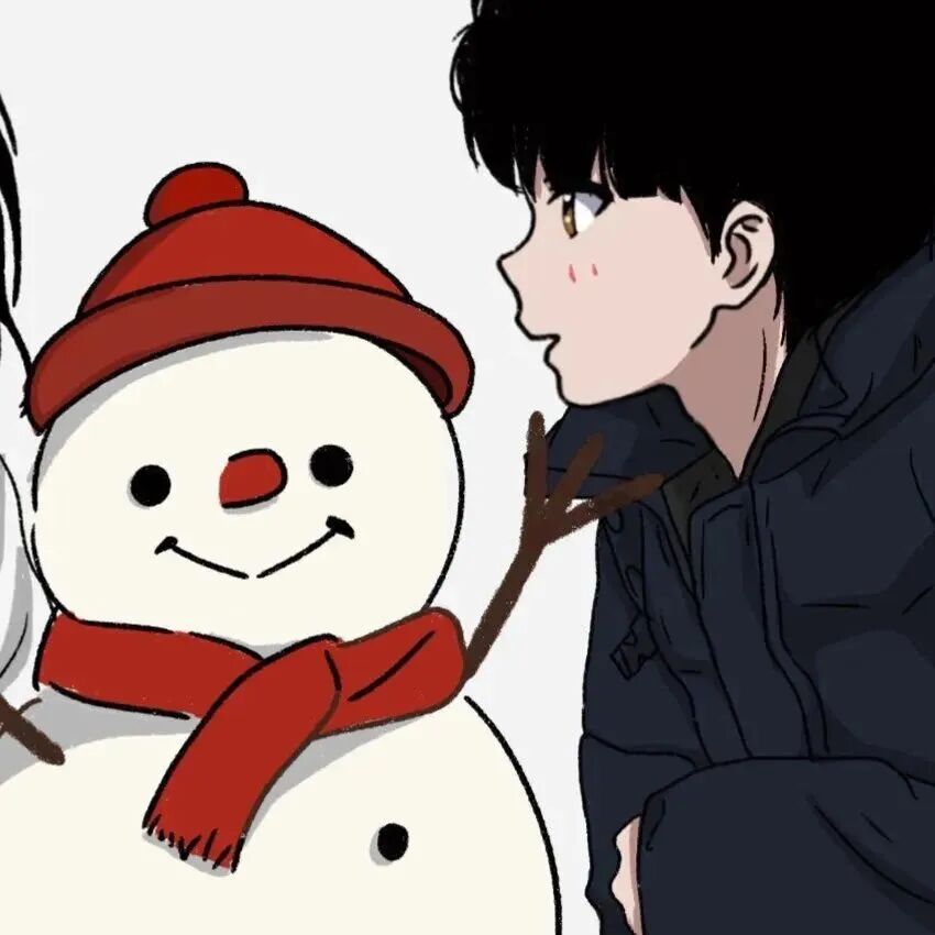 dongwangduieraiqing冬天雪人动漫情侣头像