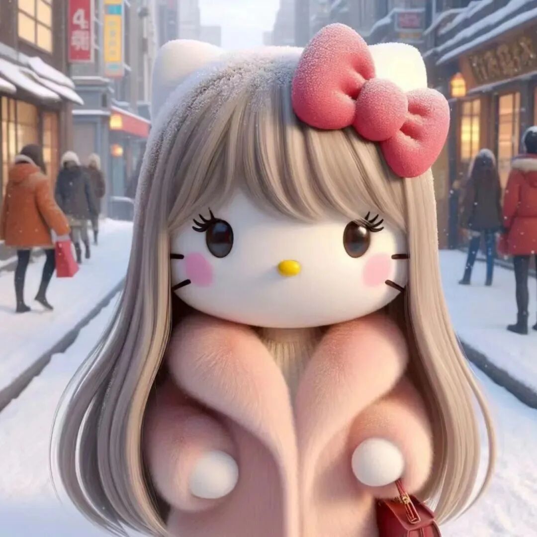 sanliouktimijiemei3D立体冬天三丽鸥kt猫四人闺蜜头像动漫闺蜜头像