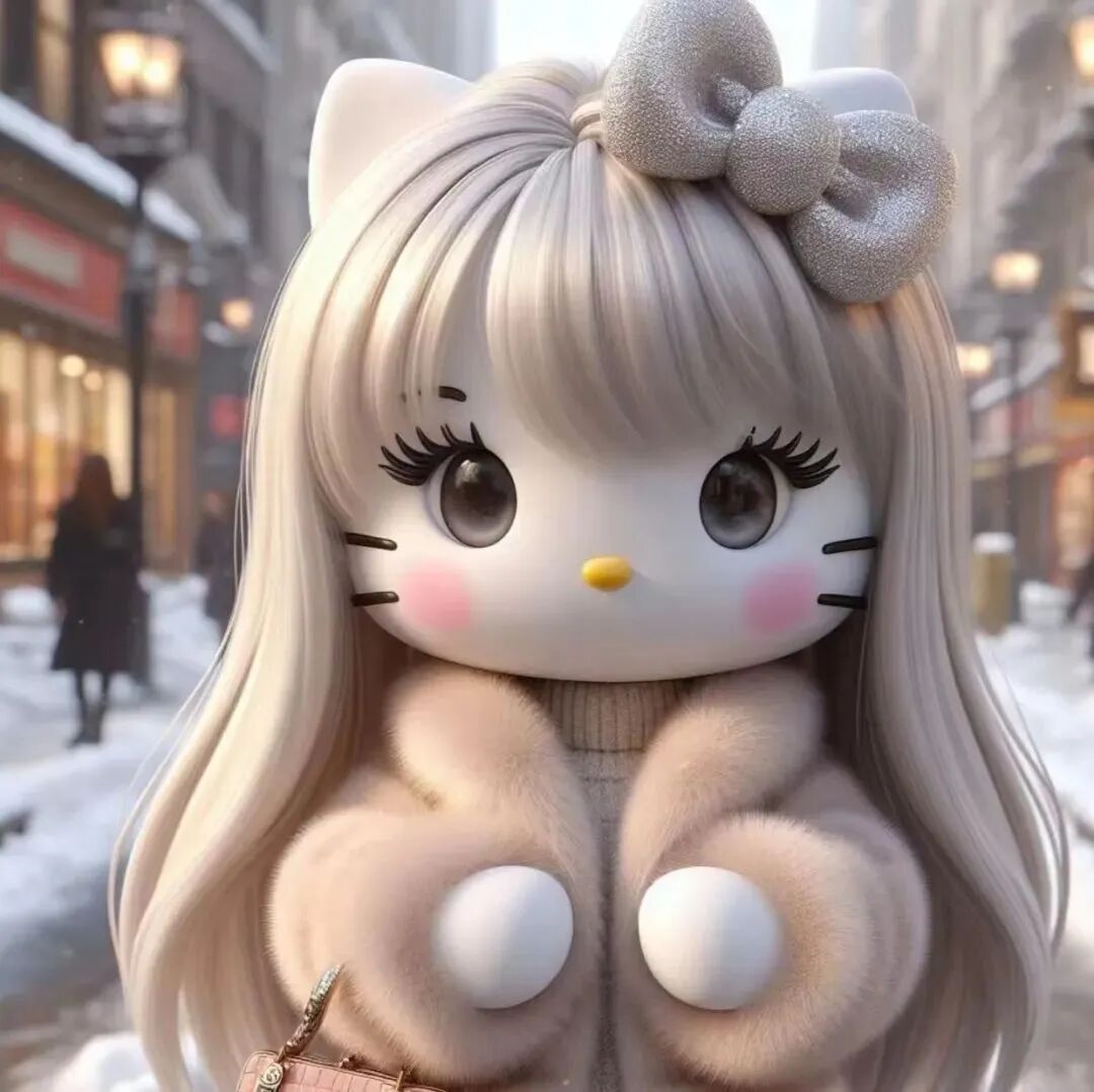 sanliouktimijiemei3D立体冬天三丽鸥kt猫四人闺蜜头像动漫闺蜜头像