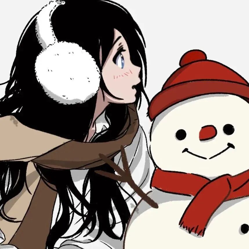 dongwangduieraiqing冬天雪人动漫情侣头像