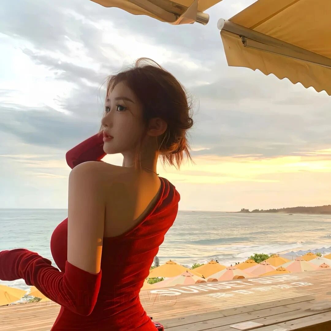海边气质侧脸女生头像