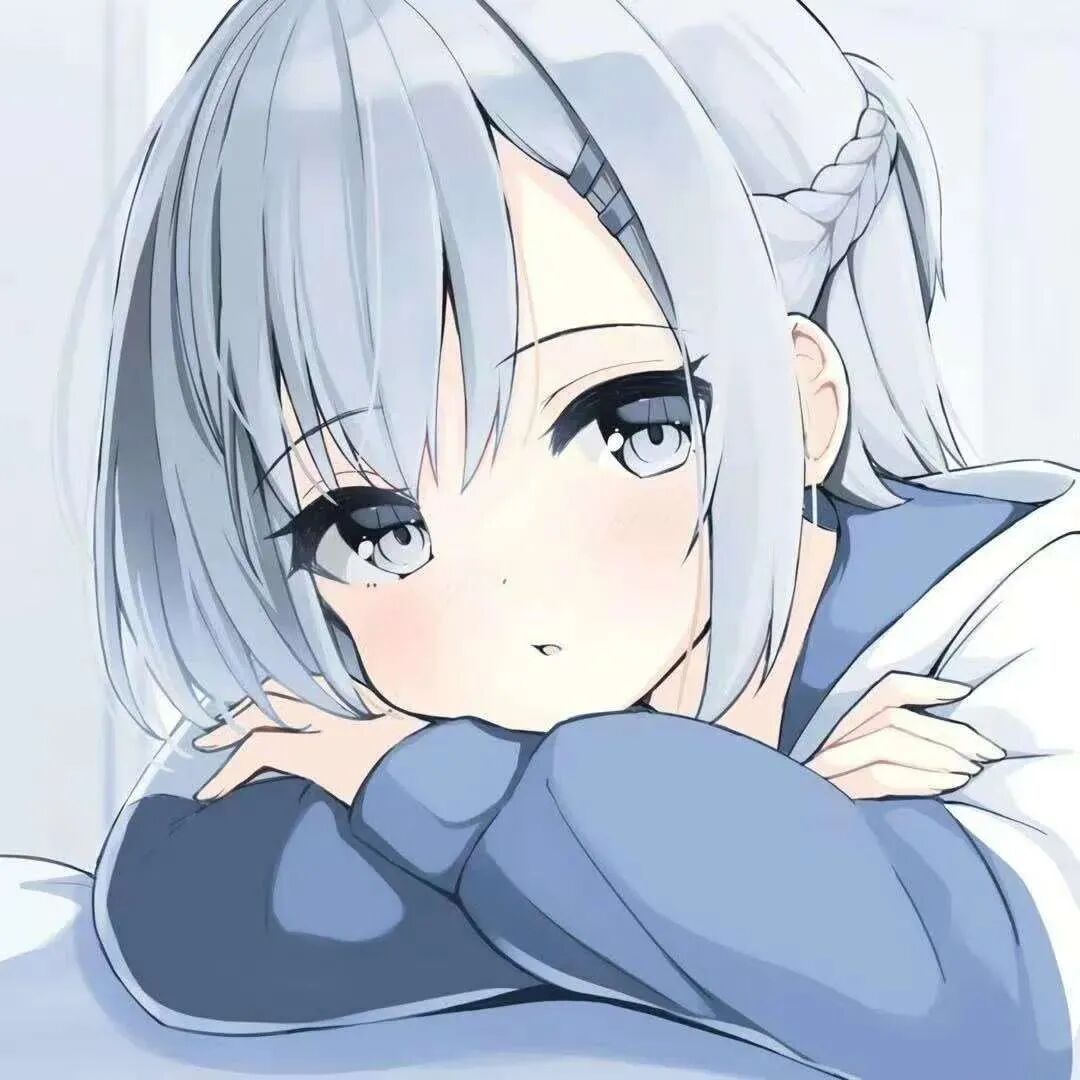 蓝色系呆萌动漫头像女